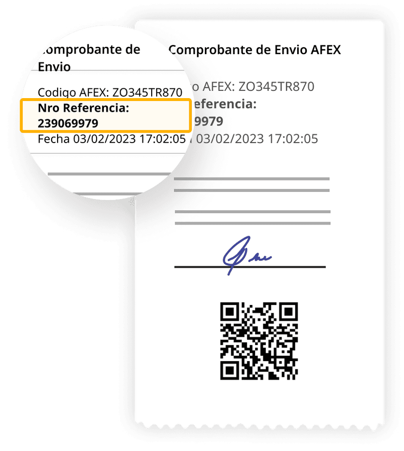 Icono código de referencia de boleta Afex