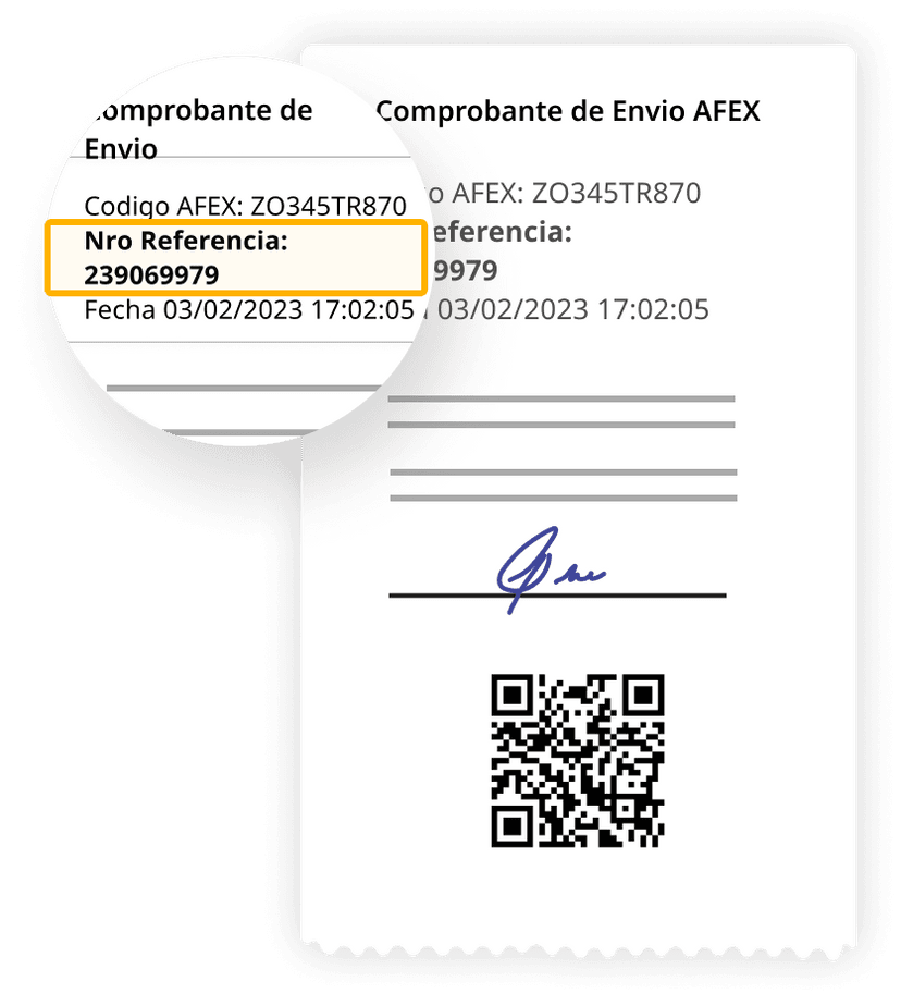 Icono código de referencia de boleta Afex
